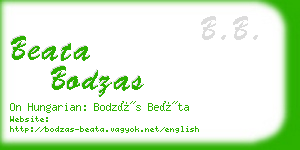 beata bodzas business card